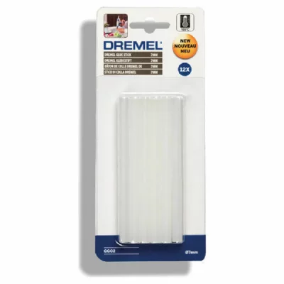 DREMEL Set de 12 pi&egrave;ces Batons de colle 2615GG02JA 7 mm 100 mm transparent