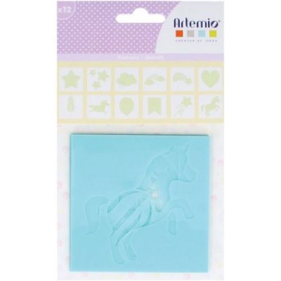 ARTEMIO Set de 12 Pochoirs ""Rainbow"" d' 9x9 cm