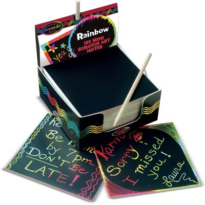 MELISSA & DOUG Set de 125 cartes &agrave; gratter Arc-en-ciel Melissa et Doug