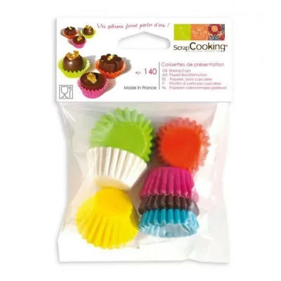 SCRAPCOOKING Set de 140 mini caissettes &agrave; chocolat multicolore 5cm