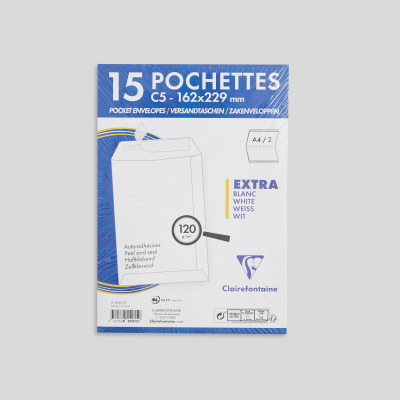 CLAIREFONTAINE Set de 15 pochettes  Adh&eacute;clair 162 x 229 mm