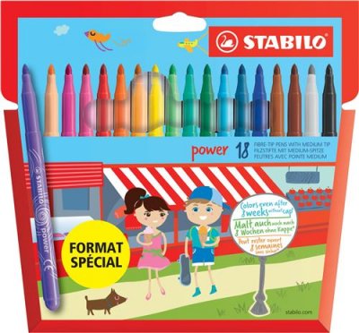 STABILO Set de 18 feutres pointe moyenne  Power Mod&egrave;le al&eacute;atoire