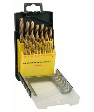 BOSCH ACCESSORIES Set de 19 forets &agrave; m&eacute;taux Bosch HSS-TIN 2607017152 1 &agrave; 10 mm