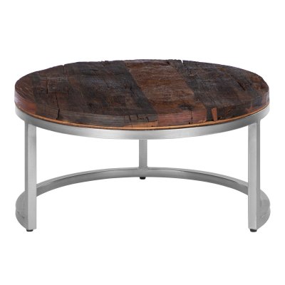 Set de 2 tables basses naturelles, &Oslash; 70x35 / 56x29 cm, bois