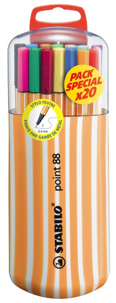 STABILO Set de 20 Feutres  Pointe 88 Zebrui Special