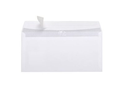 CLAIREFONTAINE Set de 25 enveloppes  Adh&eacute;clair 35 x 100 mm Blanc