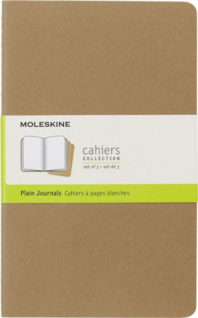 MOLESKINE Set de 3 cahiers grand format &agrave; pages blanches  Marron Kraft