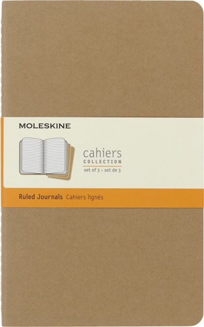 MOLESKINE Set de 3 cahiers grand format  Lign&eacute;s Marron Kraft