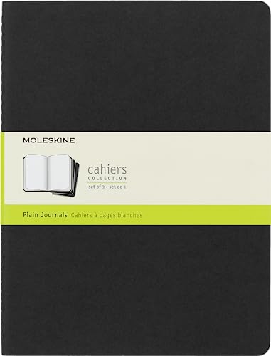 MOLESKINE Set de 3 cahiers tr&egrave;s grand format  &agrave; pages blanches Noir
