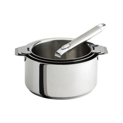 CRISTEL Set de 3 casseroles avec poign&eacute;e amovible 16-18-20cm