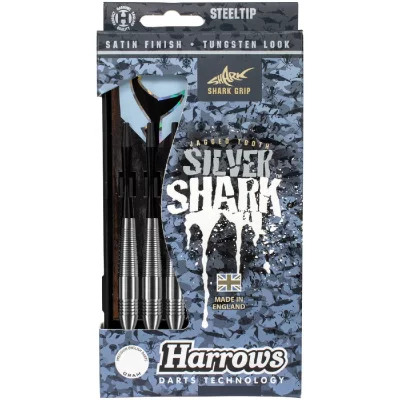 HARROWS Set de 3 fl&eacute;chettes Silver Shark Arrow  21g Steeltip