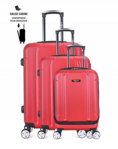  Set de 3 Valises BLUESTAR Baltimore Bordeaux en ABS