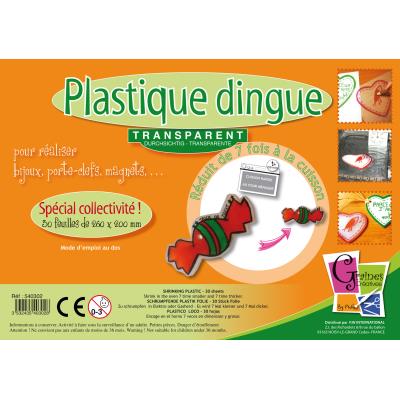 PLASTIQUE DINGUE Set de 30 feuilles  transparent 26x20cm