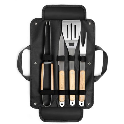 LIVOO Set de 4 accessoires pour barbecue et plancha 