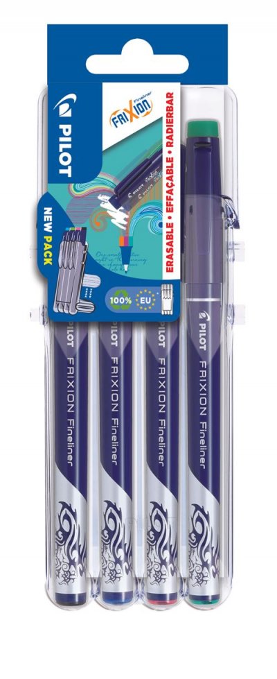 PILOT Set de 4 feutres d&rsquo;&eacute;criture effa&ccedil;ables  Frixion Fineliner Class