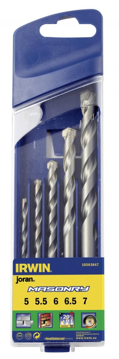 IRWIN Set de 5 forets b&eacute;ton MASONRY  &Oslash;4, 5, 6, 8, 10mm