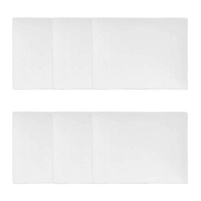 SECRET DE GOURMET Set de 6 assiettes &agrave; dessert rectangulaire - 22 x 17 cm - Porcelaine