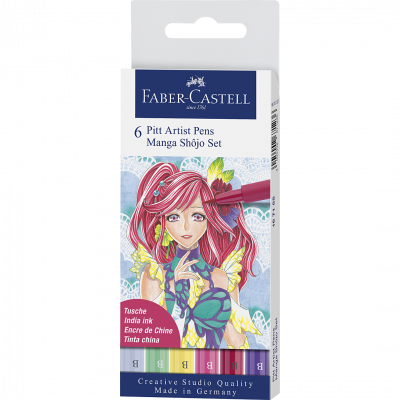 FABER CASTELL Set de 6 Feutres Faber-Castell Pitt Artist Pens Manga Sh&ocirc;jo