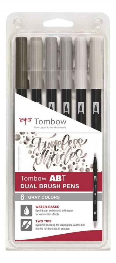 TOMBOW FRANCE & BENELUX Set de 6 feutres Tombow France & Benelux Abt Dual Gris