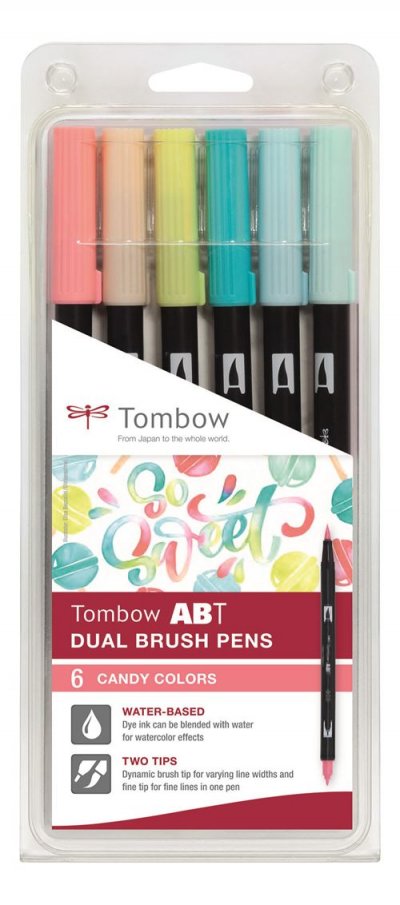 TOMBOW Set de 6 feutres  France & Benelux  Double Pointe