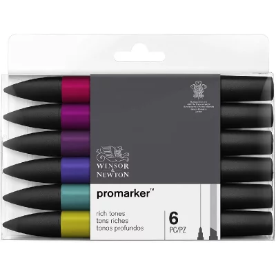PMAR Set de 6 feutres Winsor & Newton Promarker Tons riches