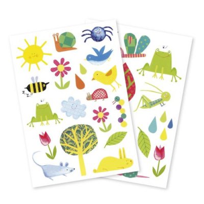 MLDR Set de 6 planches A5 &agrave; gommettes Maildor Baby Jardin