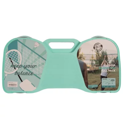 SOFTEE Set de badminton portable avec 2 raquettes 