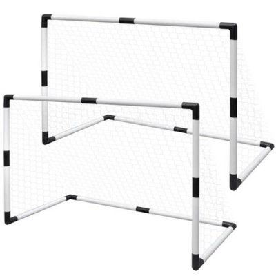VIDAXL Set de but de football poteau et filet 91,5 x 48 x 61 cm  Blanc