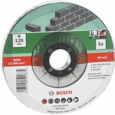 BOSCH Set de disques &agrave; tron&ccedil;onner, &agrave; moyeu d&eacute;port&eacute;, pour pierre, 5 pcs  2609256334