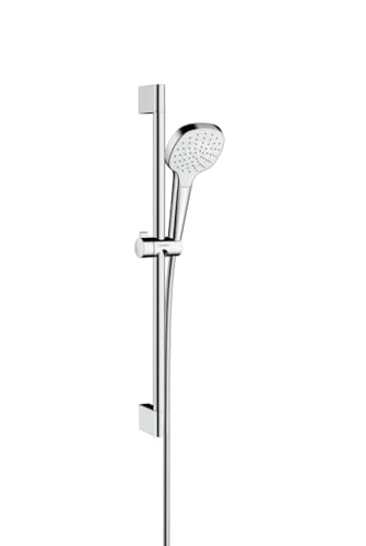 HANSGROHE Set de douche 1jet EcoSmart 9 l/min avec barre Unica Croma 65 cm blanc/chrom&eacute;