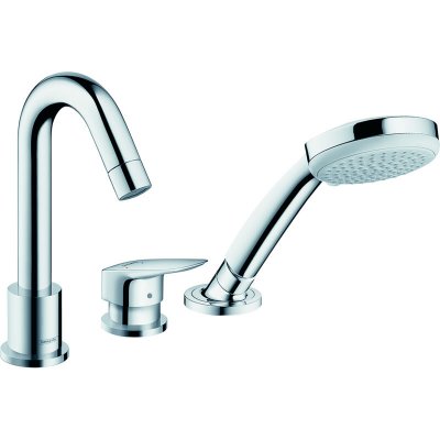 HANSGROHE Set de finition mitigeur 3 trous pour montage sur bord de baignoire chrom&eacute;