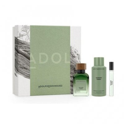 Set de parfum homme adolfo dominguez vetiver terra 4 pi&egrave;ces