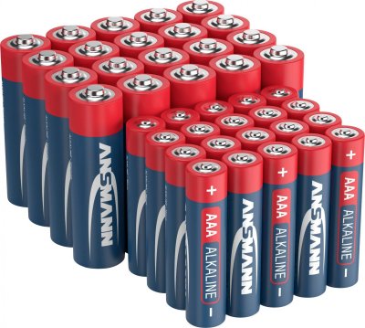 ANSMANN Set de piles alcalines , 20x LR03 et 20x LR6 