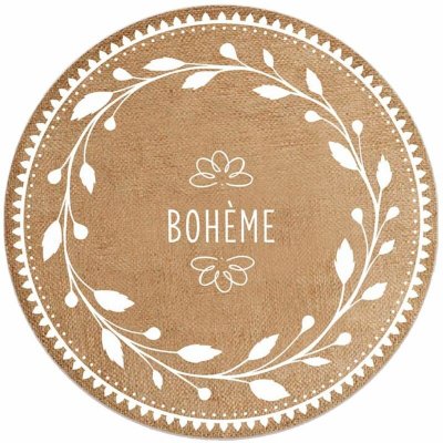 STC Set de table rond en toile de jute BOHEME