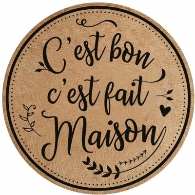 SUD TRADING Set de table rond en toile de jute fait maison