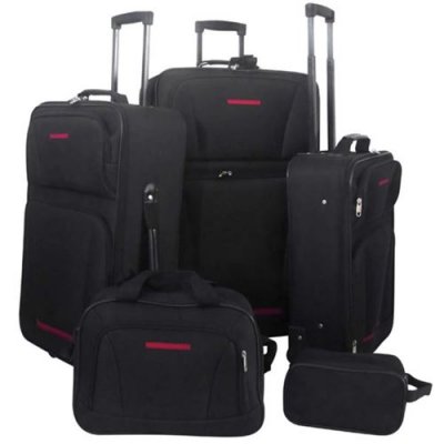 VIDAXL Set de valises noires 5 pi&egrave;ces