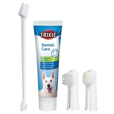 TRIXIE Set hygi&egrave;ne dentaire 100 g, pour chien  Blanc