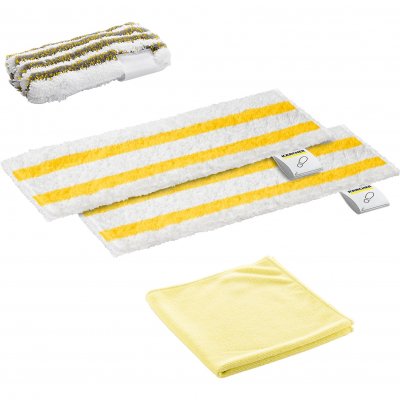 KARCHER Set microfibre sp&eacute;cial salle de bains pour nettoyeur vapeur 