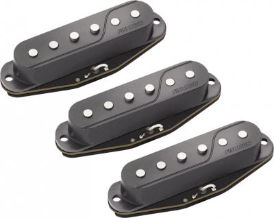 FISHMAN Set Micros Guitare &Eacute;lectrique  Set 3 Micros Simple Bobinage Fluence Noir