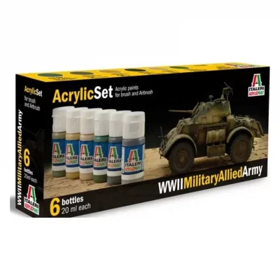 ITALERI Set Peintures Chars Alli&eacute;s 2.GM 