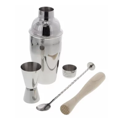 POINT VIRGULE Set pour cocktails : pilon, shaker, mesureur et cuill&egrave;re  