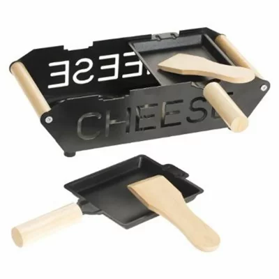 SECRET DE GOURMET Set raclette &agrave; bougie pour 2 personnes - L 23 cm x l 10 cm - Noir 
