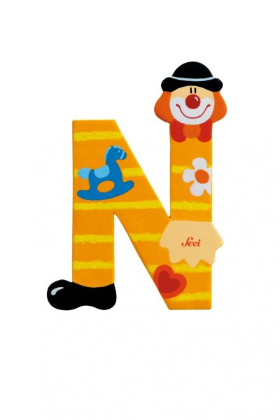 SEVI -81750-Lettre d&eacute;co bois-Lettre Clown N