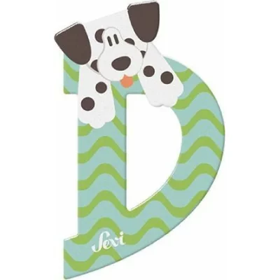 SEVI  animal lettre D 10 cm vert