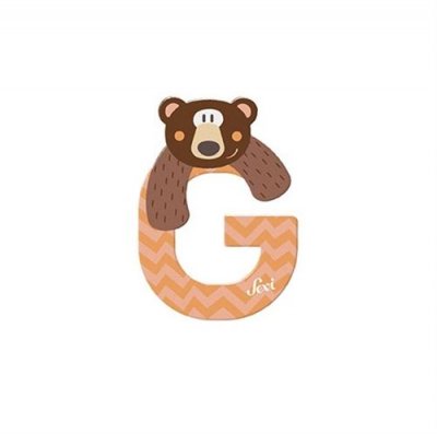 SEVI  animal lettre G 10 cm saumon rose/marron