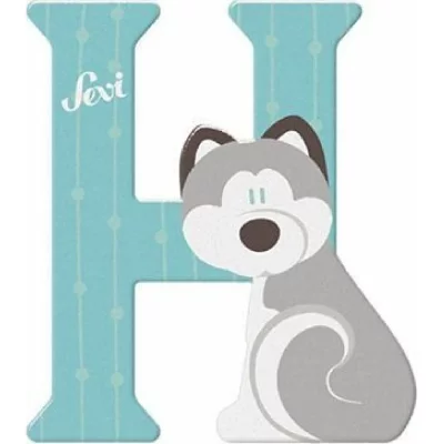 SEVI  animal lettre H 10 cm bleu