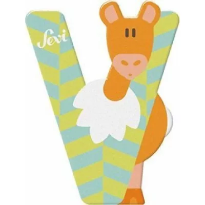 SEVI  animal lettre V 10 cm multicolore