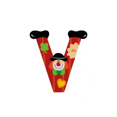 SEVI  Lettre d&eacute;co bois-Lettre Clown V