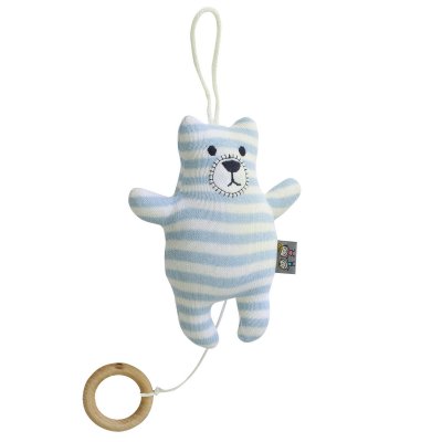 SEVIRA KIDS  Veilleuse Musicale en Tricot de Coton Bio - Animaux Ourson