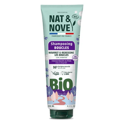NAT&NOVE BIO Shampooing boucles bio 250ml cheveux boucl&eacute;s ou fris&eacute;s 